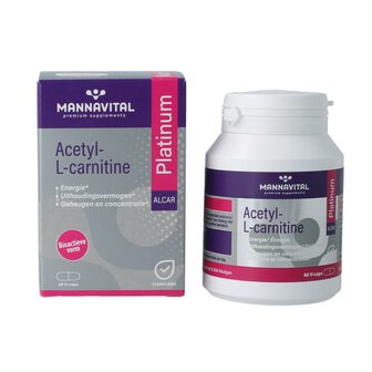 Mannavital Acetyl-L-carnitine platinum, 60 stuks