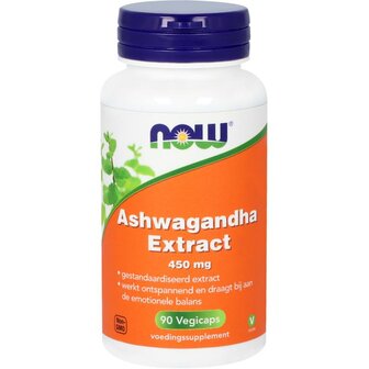  NOW Ashwagandha extract 450 mg, 90 capsules
