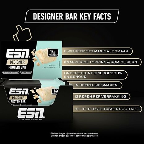 ESN Almond coconut bar, 12 stuks